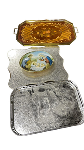 lot 4837 image: Decorative Serving Trays - Set of 3