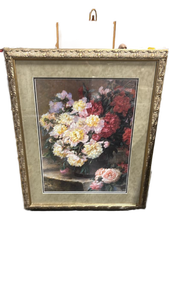 lot 4844 image: Large Framed Floral Still Life Print 36x44 - Retail $45