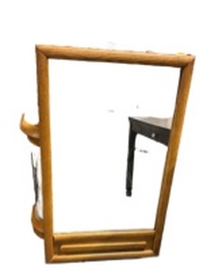 lot 4845 image: Oak Wood Framed Wall Mirror 27x45 - Retail $45