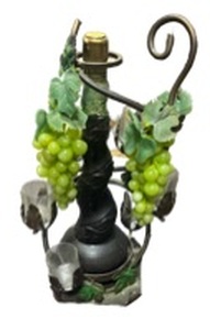 lot 4857 image: Decorative Wine Bottle Holder & Decanter with Grape Vine Accents - Retail $25