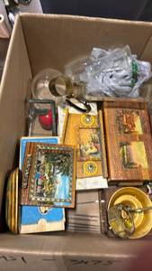 lot 4859 image: Misc Box Decorative Wooden Trinket Boxes with Scenic Imagery - Retail $25