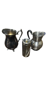 lot 4862 image: Silver-Tone Metal Pitcher and Vessel Collection - Retail $25