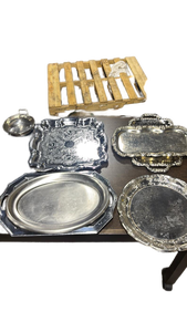 lot 4863 image: Silver-Tone Serving Trays Collection - Retail $30