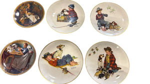 lot 4872 image: Norman Rockwell Collector Plates Set of 6 - Retail $20