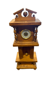 lot 4878 image: Miniature Wooden Grandfather Clock