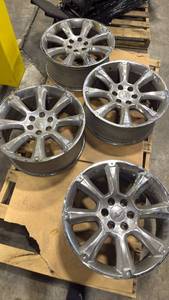 lot 4881 image: Chevrolet OEM Aluminum Alloy Wheels Set of 4 23.5x 10 - Retail $200