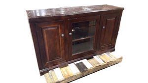 lot 4885 image: Dark Wood TV Console Cabinet - Retail $200
