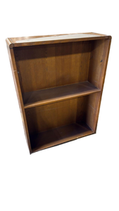 lot 4887 image: 2-Shelf Wooden Bookcase in Warm Brown Finish