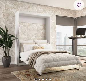 Full Size White Murphy Bed - Retail $1200