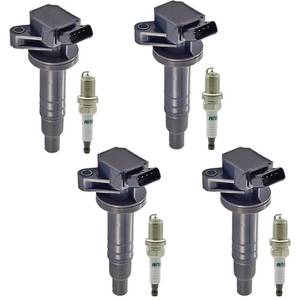 lot 1402 image: Set of 4 UF247 Ignition Coil Pack & 4503 Iridium Spark Plug Compatible with 2000-2008 Toyota Corolla Chevrolet Prizm Pontiac Vibe Celica MR2 Matrix C1249 9091902239 5C1074 1.8 L4