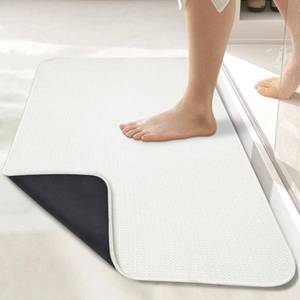 lot 1414 image: Bath Mat,Ultra Thin Bathroom Rugs,Rubber Bath Mats for Bathroom,No Slip Bath Rugs,Quick Dry,Machine Washable,Low Pile,Absorbent,Shower Outside,Sink,Home Decor Accessories.Cream,15x23(17x27inch)