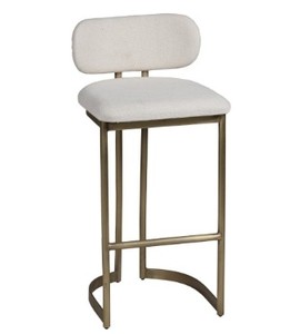 lot 1373 image: Union Home Modern Counter Height Bar Stool with White Fabric Upholstery