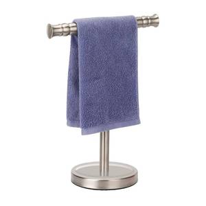 lot 1418 image: Sfemn Hand Towel Holder Stand for Bathroom Vanity Countertop SUS304 Stainless Steel T-Shape Free Standing Towel Rack Stand Towel Bar for Bathroom Kitchen (Brushed Nickel)