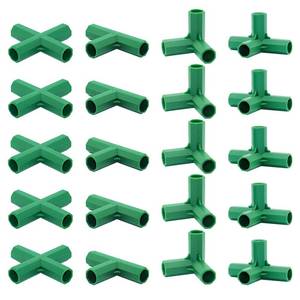 lot 1430 image: 20PCS Fitting 0.43 Inch 11mm 4 Types Stable Support Heavy Duty Greenhouse Frame Building Connector Suitable for Grape Trellis Sunscreen Shed Gardening Plant Stakes for Flower and Greenhouse Frames