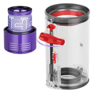 lot 1438 image: Upgraded Dust Bin Replacement Compatible With Dyson V10 SV12 Animal and Absolute Models Only,NOT For V7 V8 V11 V12 V15, Canister Bin for Part No.969509-01 with 1 HEPA Filter