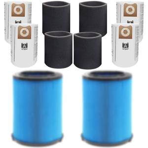 lot 1439 image: 2 Pack VF5000 Filters  4 Pack VF3502 Filter Bags  4 Pack Foam Sleeve for Ridgid 6-20 Gallon Wet Dry Vacuum Cleaner (10 Pack)