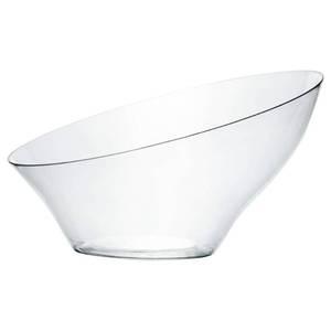 lot 1475 image: PLASTICPRO Disposable Angled Plastic Bowls Round Large Serving Bowl, Elegant for Partys, Snack, or Salad Bowl, Clear Pack of 4