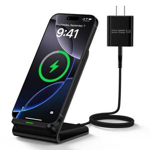 lot 1487 image: Samsung S26 S25 Wireless Charger Stand Wireless Phone Charger for Android Samsung Galaxy S25 Ultra S25 Edge S25 Plus S25FE S24FE S23 S22 S21 S20, Wireless Charging Station for iPhone 17 with Adapter