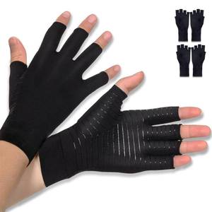 lot 1495 image: Donfri 2 Pairs Copper Arthritis Gloves Compression Gloves Women Men Relieve Hand Pain Swelling and Carpal Tunnel (2Pairs, Large)