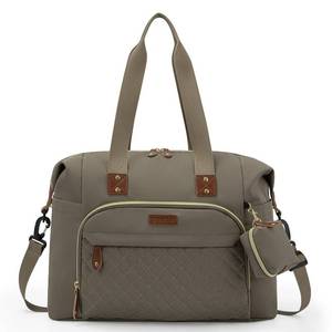 lot 1498 image: Tuwubi Diaper Bag Tote,Baby Diaper Bag with Pacifier Case Large Travel Diaper Tote Caddy for Mom and Dad Multifunction Large Baby Bag - Khaki