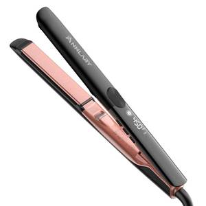 lot 1502 image: Annlary Hair Straightener 1 Inch Flat Iron and Curler 2 in 1 Titanium Ceramic Ionic Dual Voltage Straightener with Heat-Resistant Silicone, for Less Frizz, Shinier & Smoother