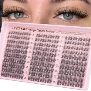 lot 1523 image: Goddvenus Lash Clusters Wispy 9-14mm Eyelash Clusters Natural DIY Cluster Eyelash Extensions Lash Individual 300pcs Short C Curve