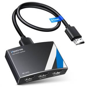 lot 1530 image: NEWCARE 4K HDMI Splitter 1 in 3 Out with 4 FT Hdmi Cable and Power Adapter-Not Support Extended Display, Aluminum Alloy 1x3 HDMI Splitter Support 4Kx2K,1080P,3D, DTSDoby-TrueHD for Xbox PS54 Roku