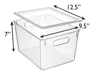 lot 1539 image: ClearSpace Plastic Storage Bins with Lids X-Large Perfect Kitchen Organization, Desk Organizer 2 pack