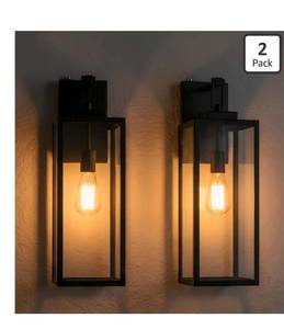 lot 1570 image: 2 Pack 22 Inch Dusk to Dawn Wall Light,22 Dusk to Dawn Outdoor Light Fixture Large Size Outdoor Wall Lantern Sconce Outdoor Porch Light with Photocell Sensor