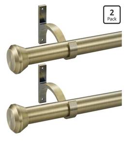 lot 1636 image: 2 Pack Telescoping Curtain Rods,1Inch Diameter Drapery Rods 48-84Inch Length Adjustable Rod with Brackets Window Treatment-Antique Bronze