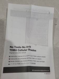 lot 1648 image: No Tools No Drill TDBU Cellular Shades  brown 40 wide