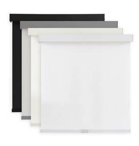 lot 1672 image: AOSKY Light Filtering Roller Shades Cordless Blinds for Windows, 1% Openness Free-Stop Shades with Valance, Thermal Insulated Fabric, UV Protection, Natural Woven Blinds 44 W x 72 H, White