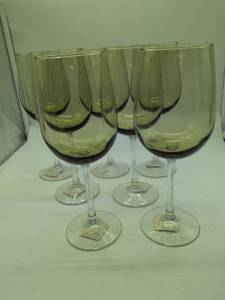 lot 1106 image: Green tint glass wine glasses