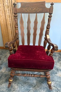 lot 16 image: Frank & Son Inc. Dark Pine  Rocking Chair