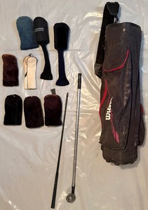 lot 50 image: Wilson Golf Bag with Headcovers & accessories  Complete Golfing Set