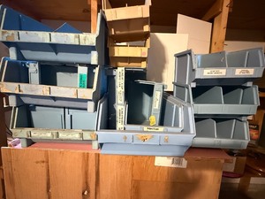 lot 22 image: Huge Lot Stackable GarageWorkshop Organizer Bins