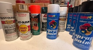 lot 49 image: Large Lot Mixed Spray Paints, Primers & Metallic Paint
