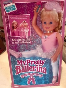 lot 60 image: 1990 Tyco My Pretty Ballerina Doll w Box, Cassette & Accessories