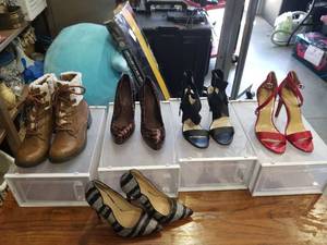 lot 3578 image: Womens Shoe Collection - Mixed Styles Lot With Shoe Containers