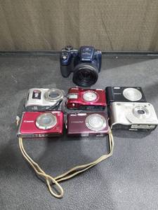 lot 3588 image: Digital Camera Lot - Canon Nikon Sony HP Kodak Point and Shoot Cameras Untested No Batteries
