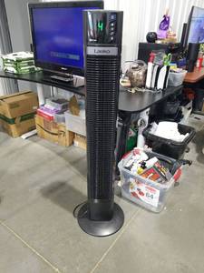 lot 3614 image: Lasko Xtra Air Black Tower Fan with Digital Display