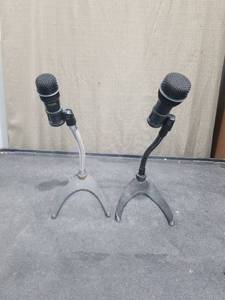 lot 3621 image: Nady DM Dynamic Microphones with Desktop Stands Untested