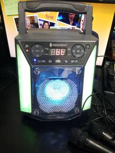 Singing Machine Shine Duets with Voice Assistant Bluetooth Stand Alone Karaoke Machine  SML2250  Black
