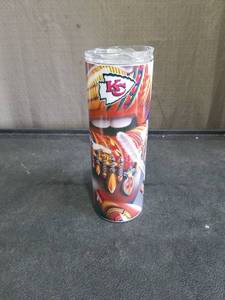 lot 3681 image: Kansas City Chiefs NFL Stainless Steel Travel Tumbler