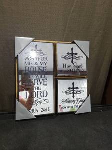 lot 3711 image: Religious Wall Art Set with Biblical Scripture Quotes