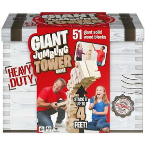 lot 3727 image: Spin Master Games  Giant Jumbling Tower Party Game with Wood Blocks  Ages 6 and up