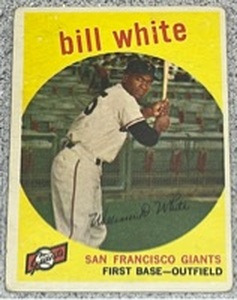 lot 103 image: 1959 Topps Baseball Card #359 - Bill White San Francisco Giants