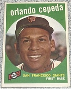 lot 104 image: 1959 Topps Baseball Card #390 - Orlando Cepeda San Francisco Giants