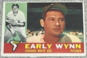 lot 105 image: 1960 Topps Baseball Card #1 - Early Wynn Chicago White Sox