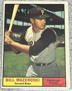 lot 109 image: 1961 Topps Baseball Card #430 - Bill Mazeroski Pittsburgh Pirates